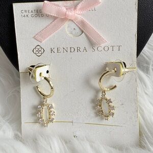 Kendra Scott - Emma Crystal Framed
Huggie Earrings - White/Gold